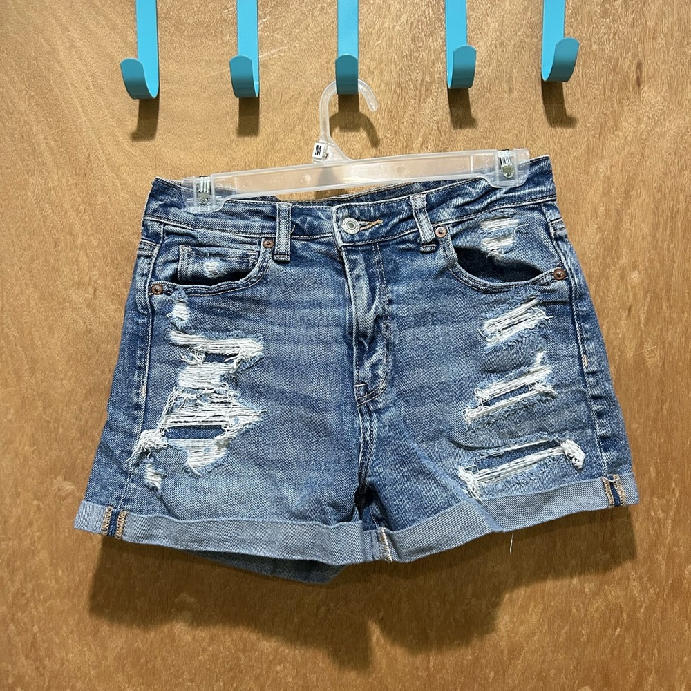 American Eagle Outfitters Distressed Blue Denim Jean Shorts
